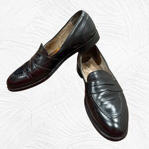 Men's  Alden 681 Full Strap Slip-On Penny Loafers in Black calfskin Size 10.5B